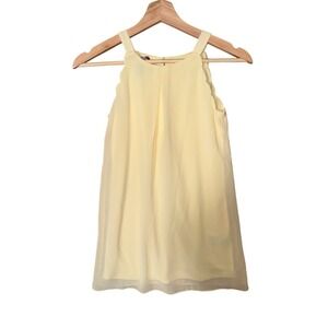 BCX Girl Yellow Sleeveless Scalloped Dress Sz 8 NWOT Lined Party Summer Spring